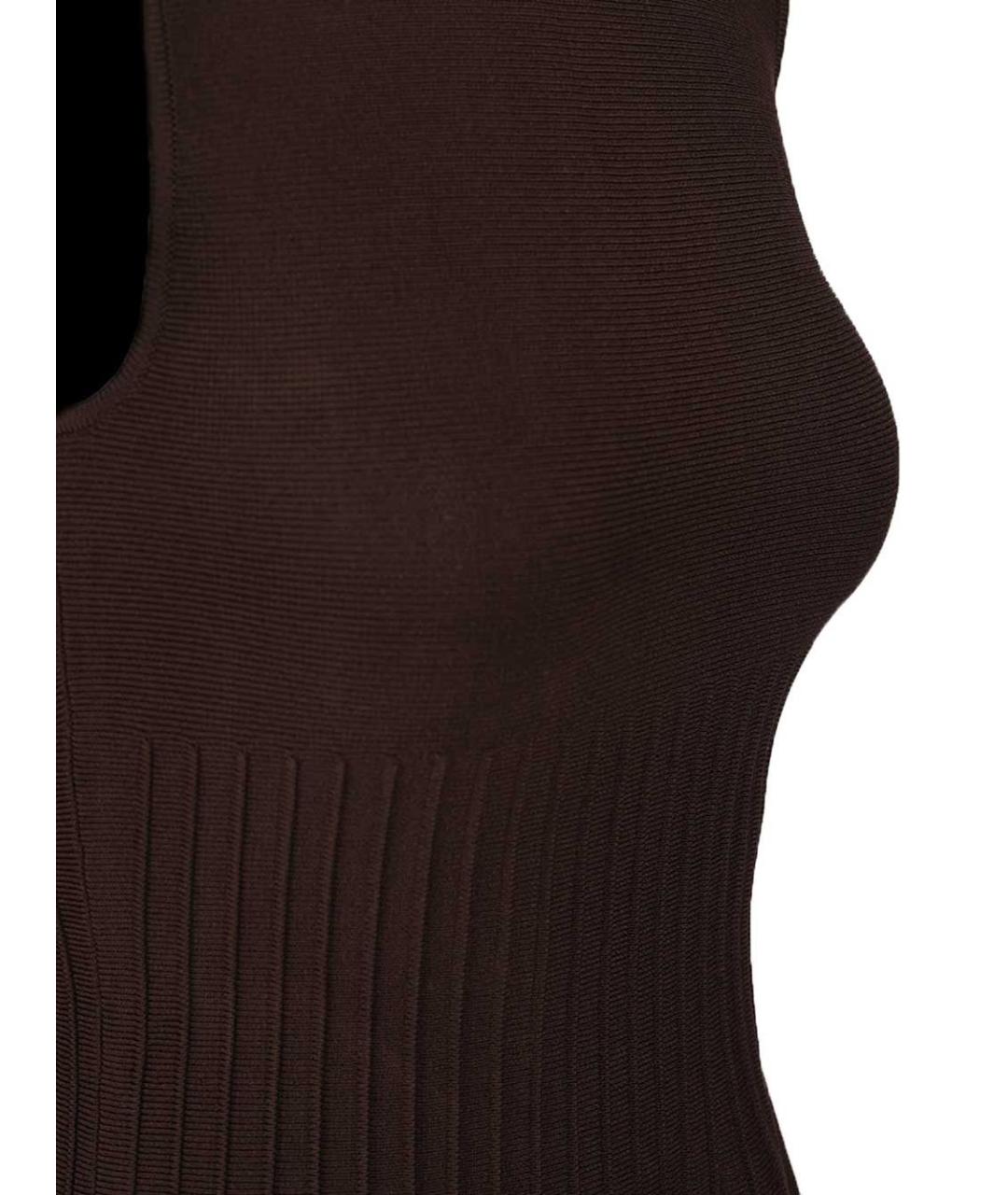 STAUD Коричневое вискозное повседневное платье, фото 6