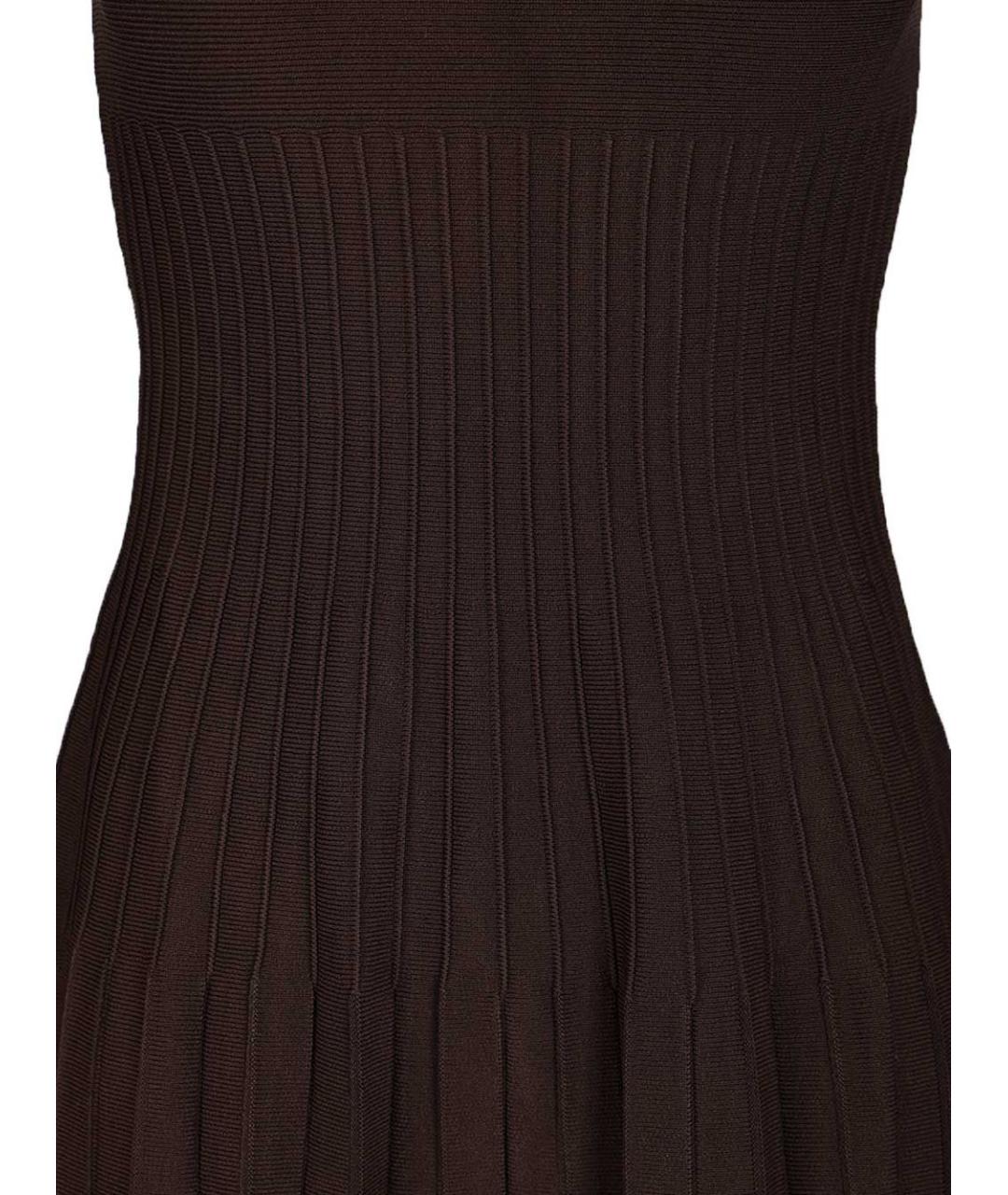 STAUD Коричневое вискозное повседневное платье, фото 4