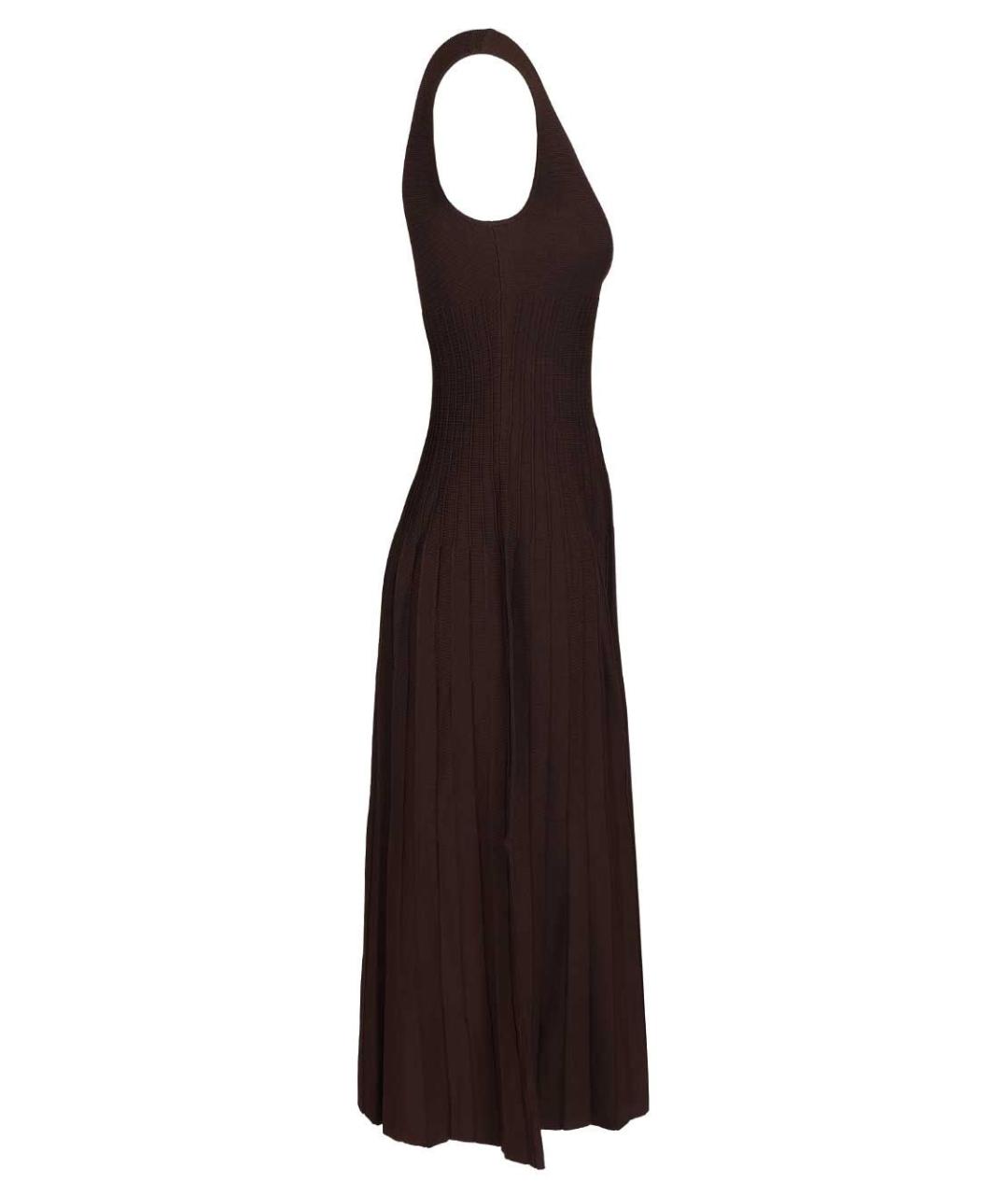 STAUD Коричневое вискозное повседневное платье, фото 3