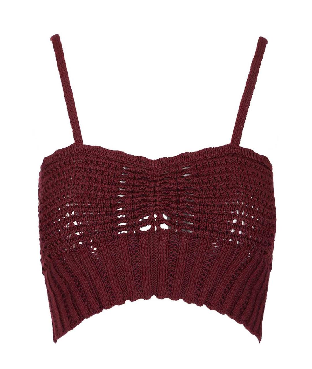 FORTE FORTE Бордовая хлопковая майка, фото 1