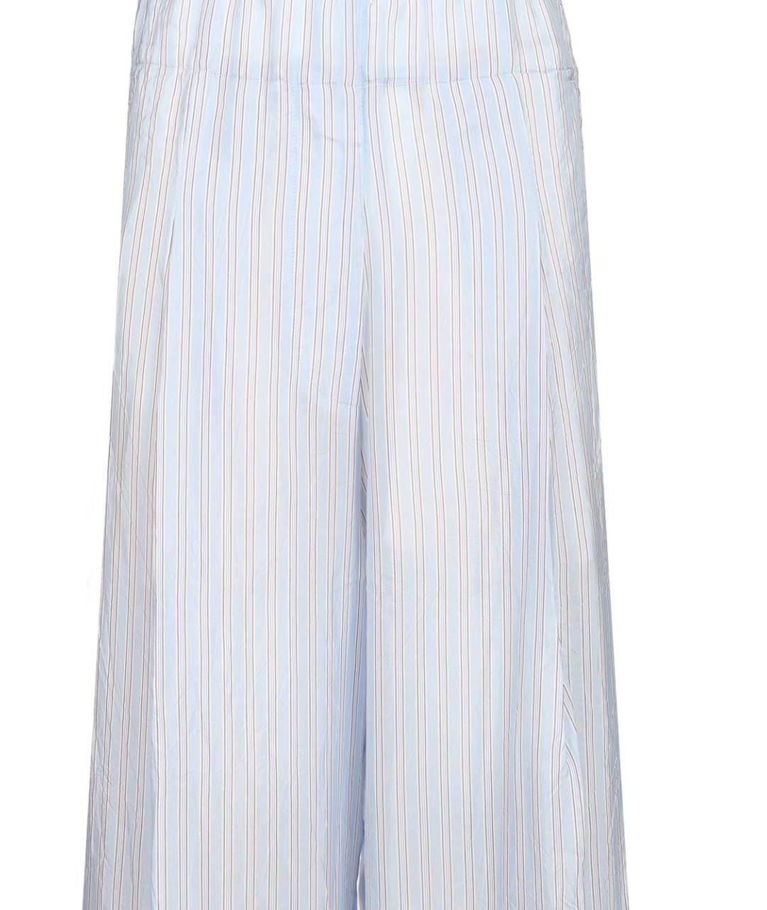 DRIES VAN NOTEN Голубые вискозные прямые брюки, фото 4