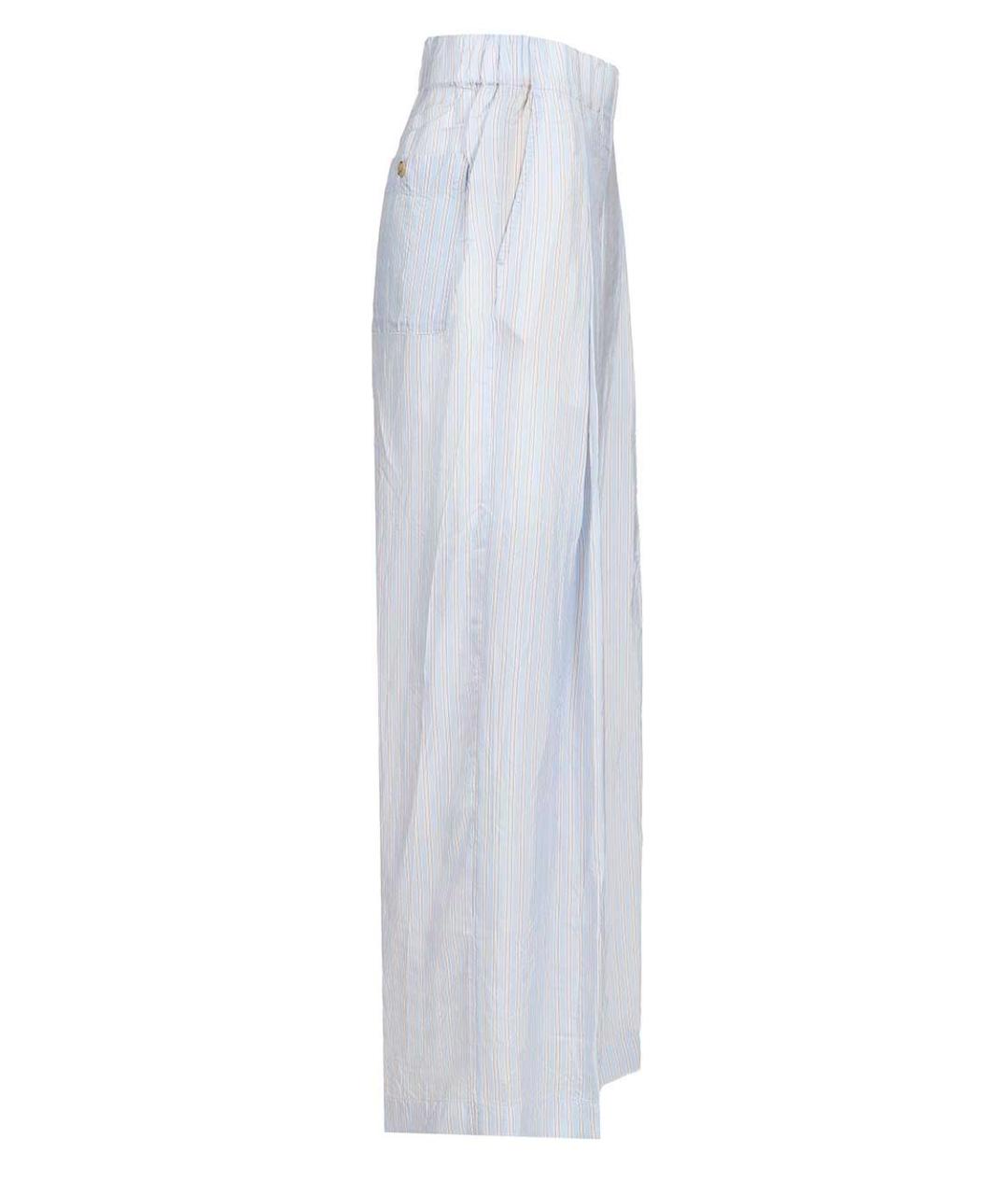 DRIES VAN NOTEN Голубые вискозные прямые брюки, фото 3