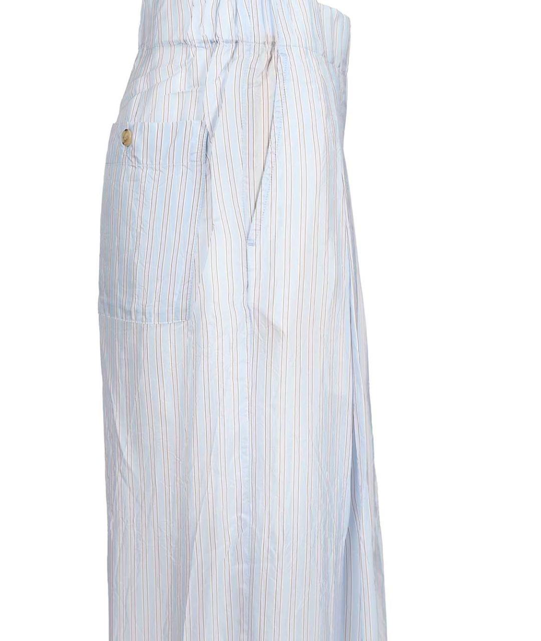 DRIES VAN NOTEN Голубые вискозные прямые брюки, фото 5