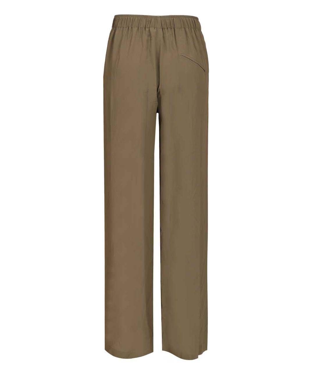 FEDERICA TOSI Хаки ацетатные прямые брюки, фото 2