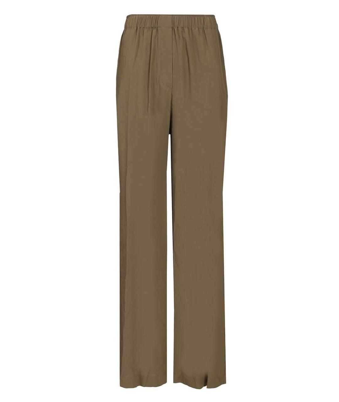 FEDERICA TOSI Хаки ацетатные прямые брюки, фото 1