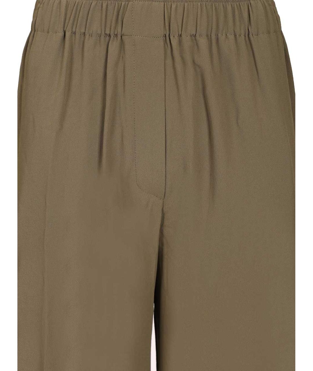 FEDERICA TOSI Хаки ацетатные прямые брюки, фото 4