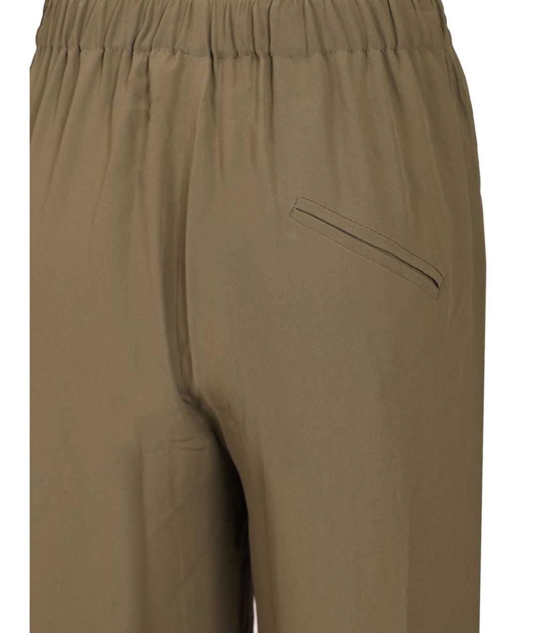 FEDERICA TOSI Хаки ацетатные прямые брюки, фото 5