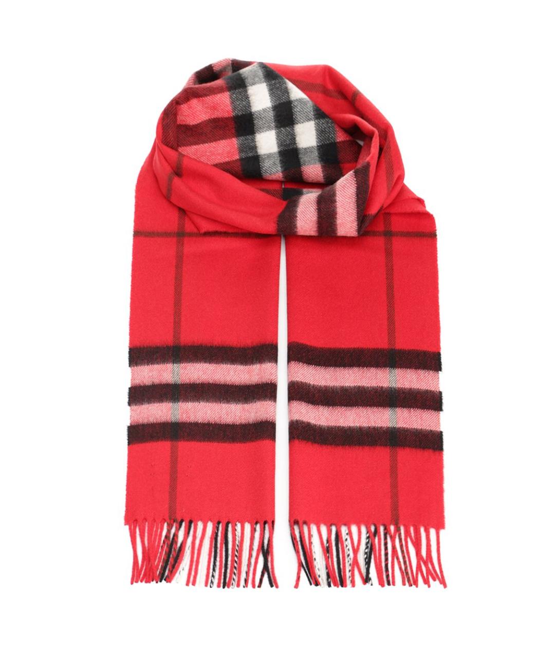 BURBERRY Красный кашемировый шарф, фото 1