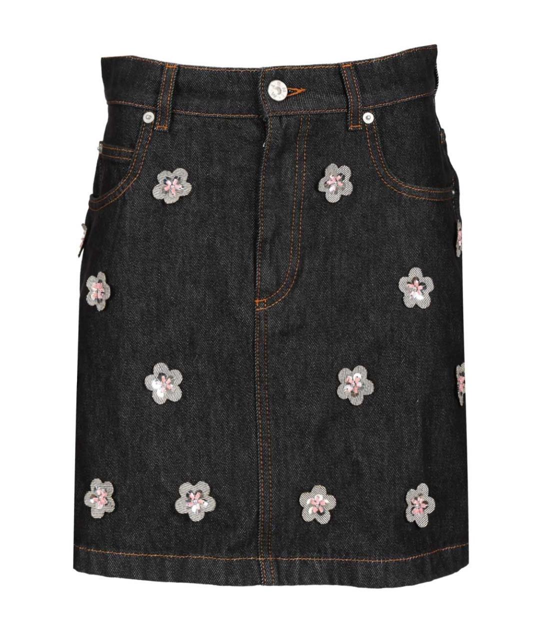 MARNI Темно-синяя деним юбка миди, фото 1