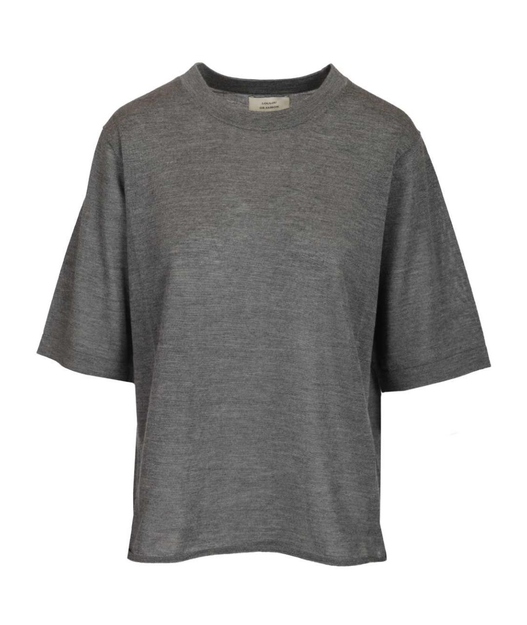 LOULOU STUDIO Серая кашемировая футболка, фото 1