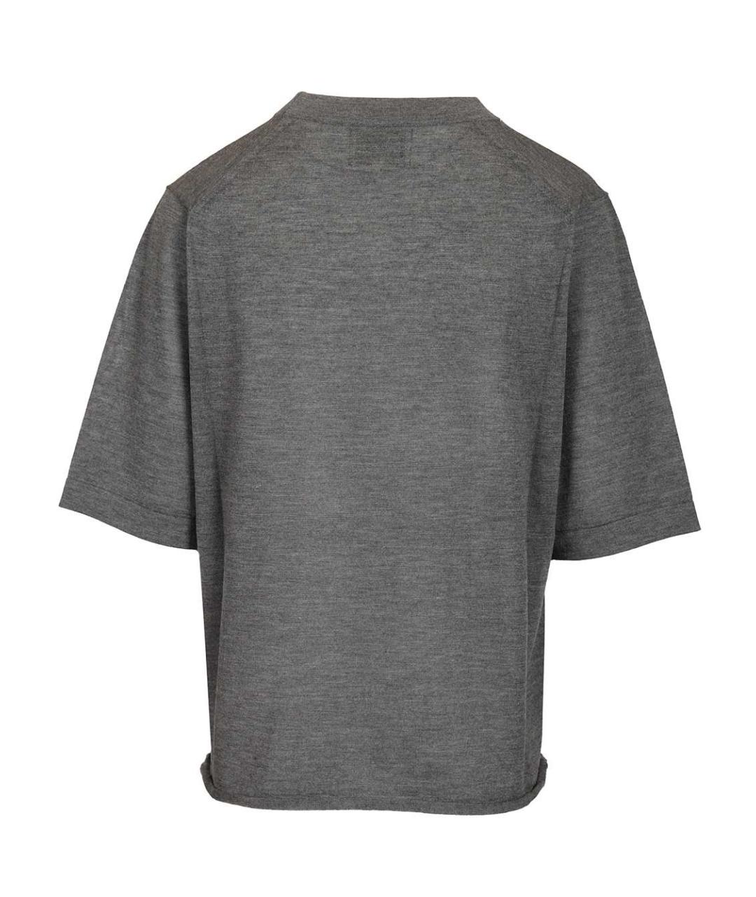 LOULOU STUDIO Серая кашемировая футболка, фото 2