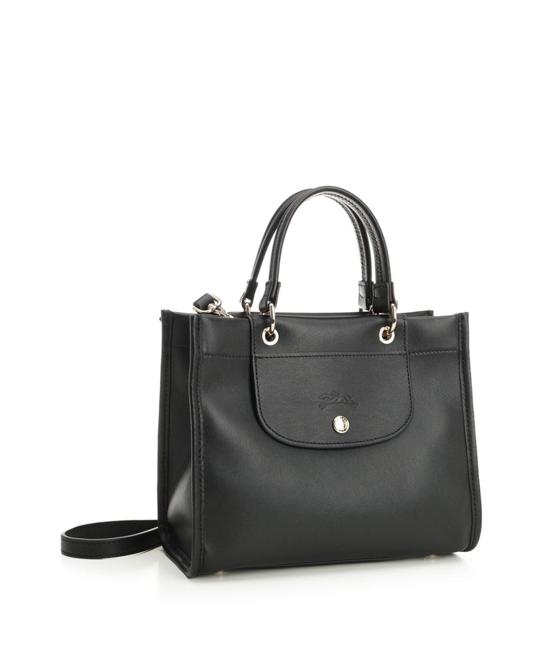 LONGCHAMP Черная кожаная сумка тоут, фото 2