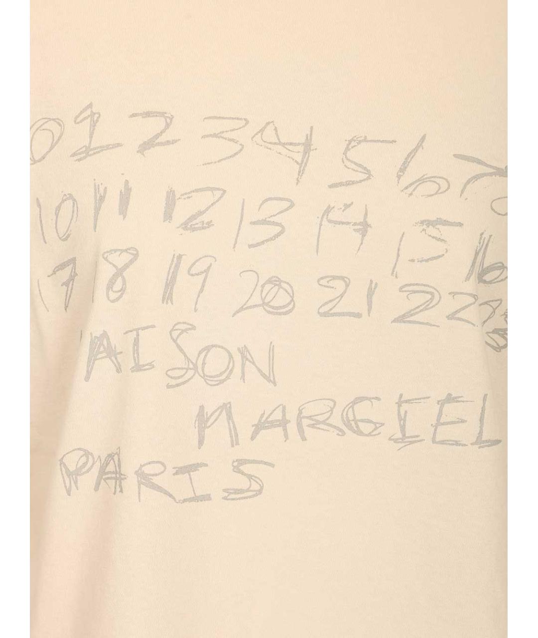 MAISON MARGIELA Бежевая хлопковая футболка, фото 3