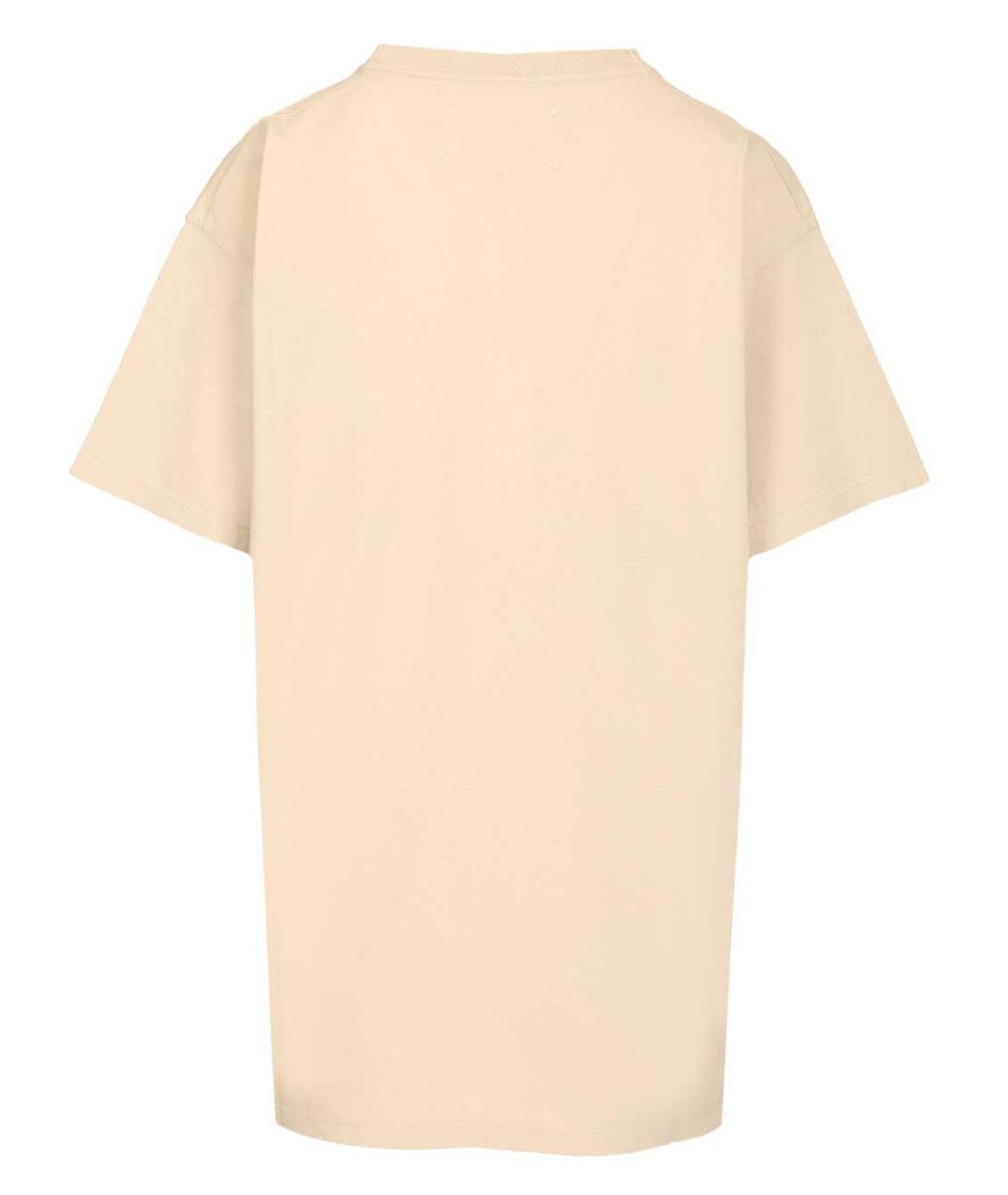 MAISON MARGIELA Бежевая хлопковая футболка, фото 2