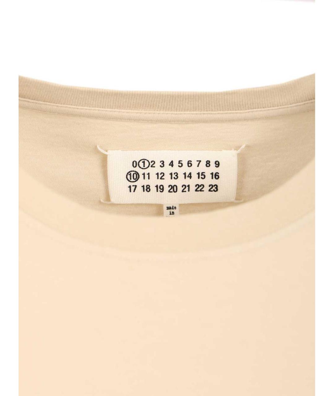 MAISON MARGIELA Бежевая хлопковая футболка, фото 4