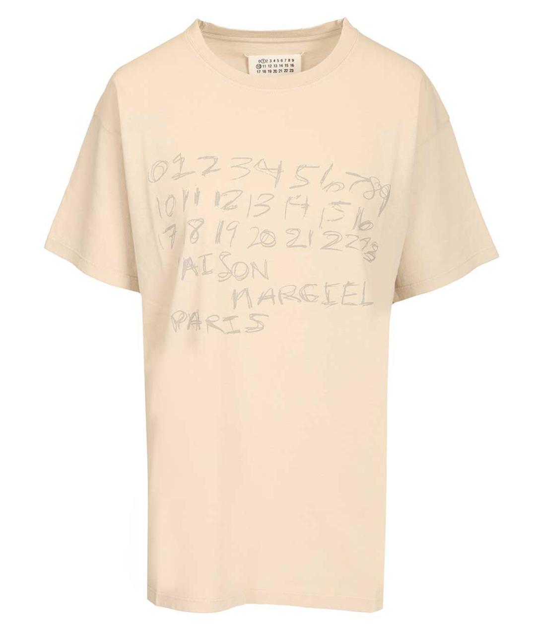 MAISON MARGIELA Бежевая хлопковая футболка, фото 1