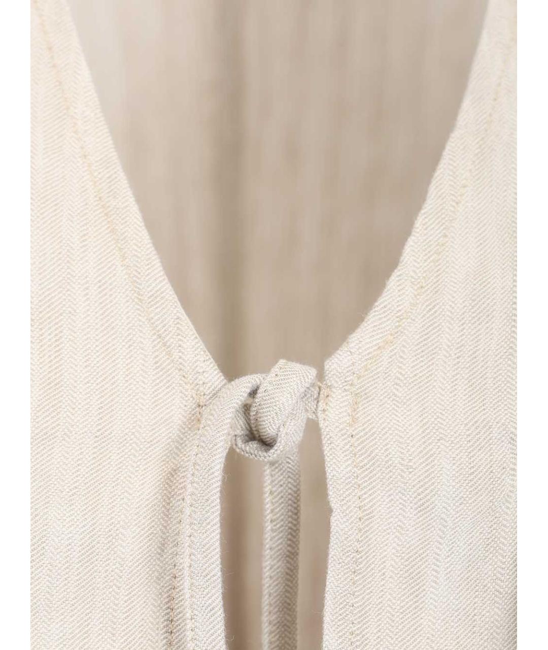 BARENA Бежевый льняной жилет, фото 5