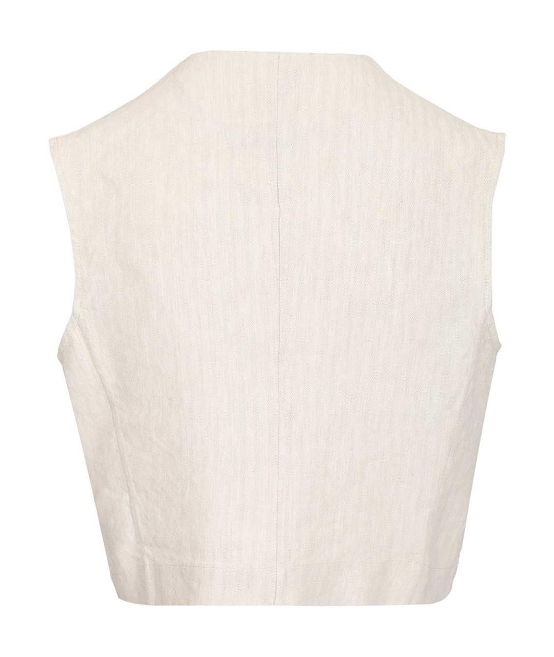 BARENA Бежевый льняной жилет, фото 2