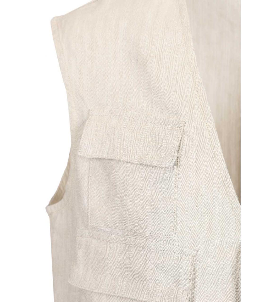 BARENA Бежевый льняной жилет, фото 4