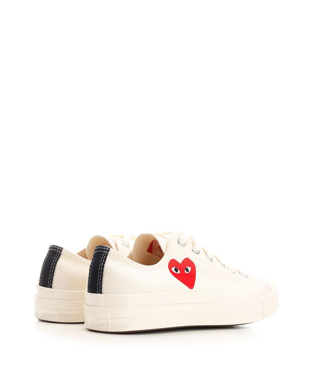 COMME DES GARÇONS PLAY Белые текстильные кеды, фото 3