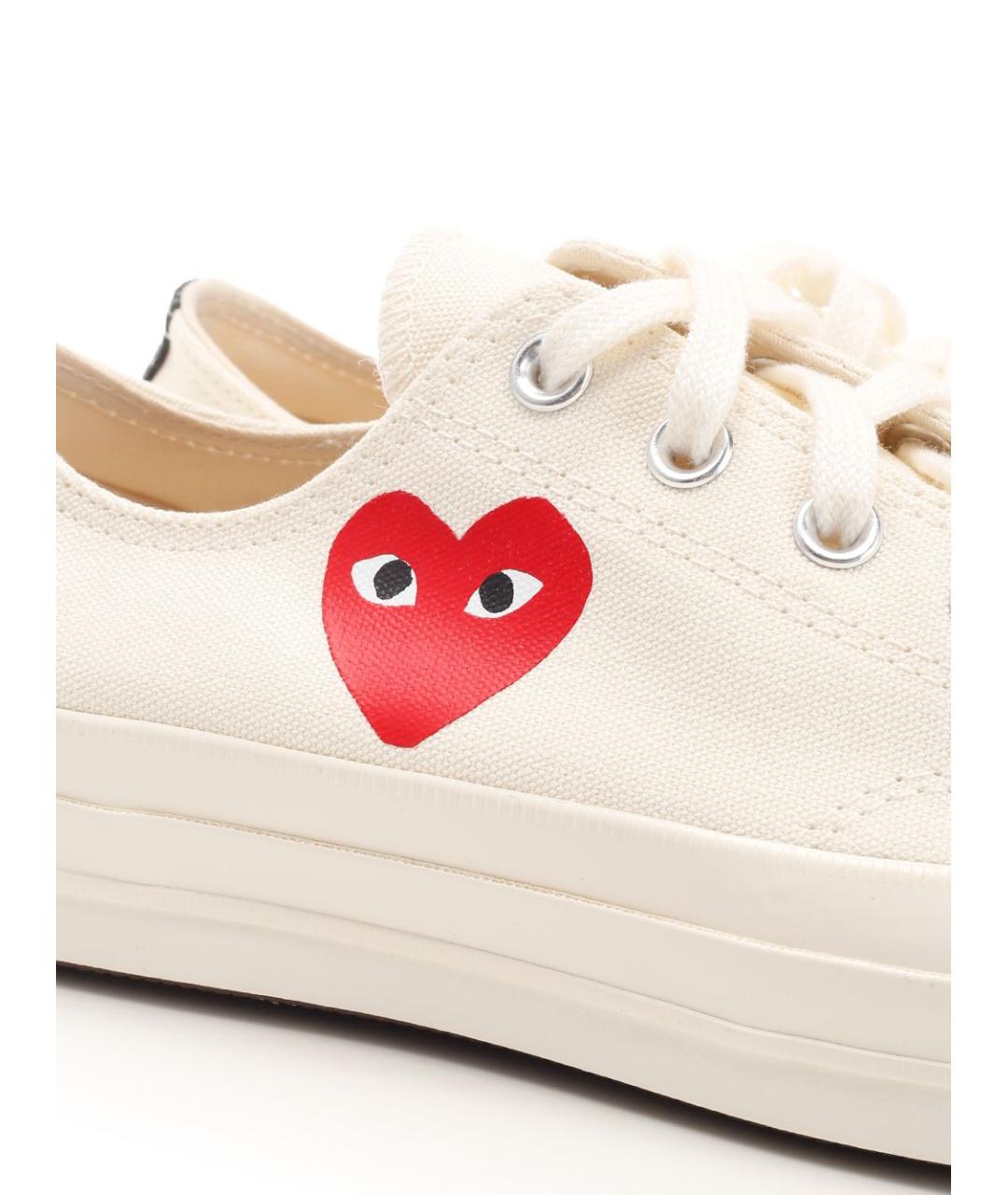 COMME DES GARÇONS PLAY Белые текстильные кеды, фото 6