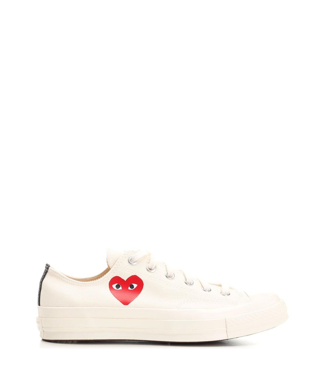 COMME DES GARÇONS PLAY Белые текстильные кеды, фото 1