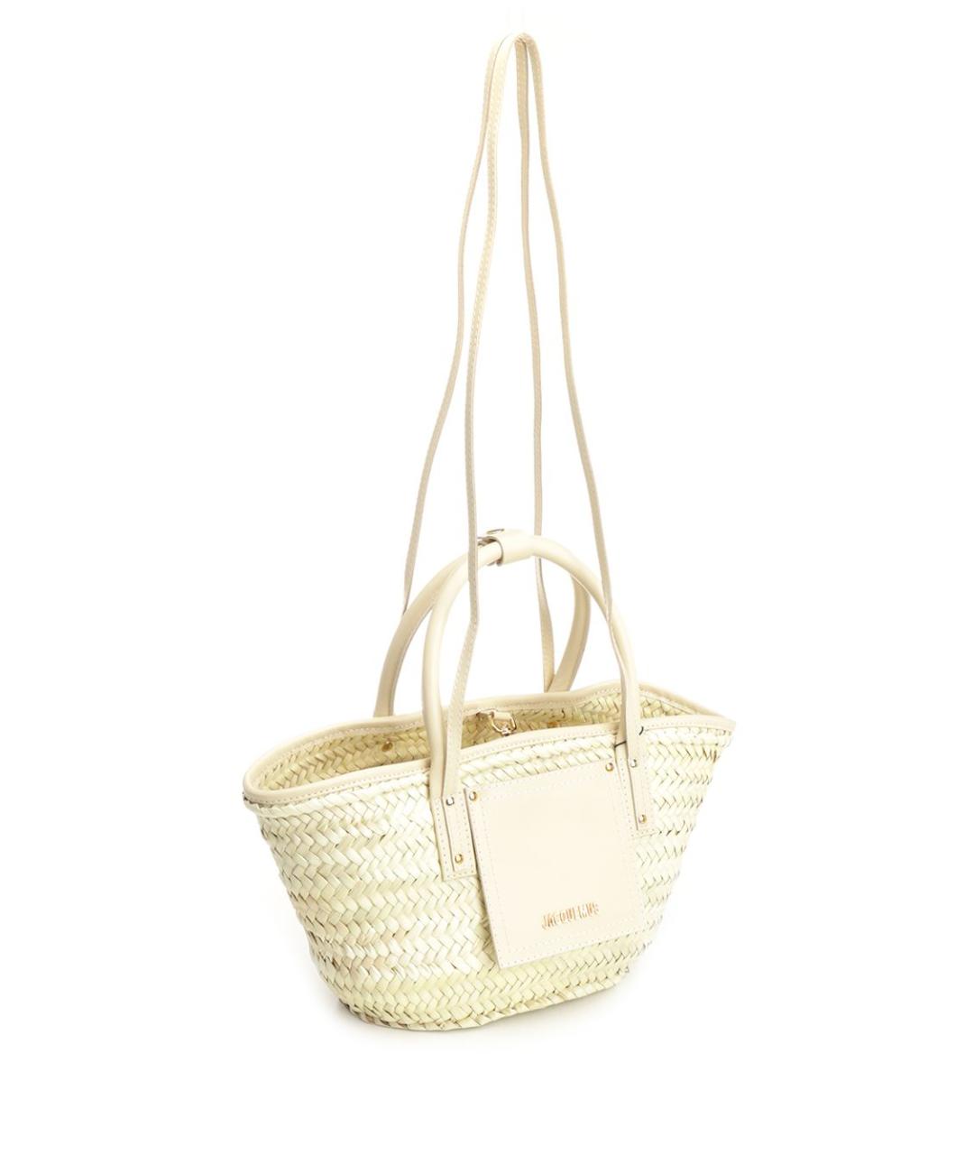 JACQUEMUS Бежевая пелетеная сумка тоут, фото 2