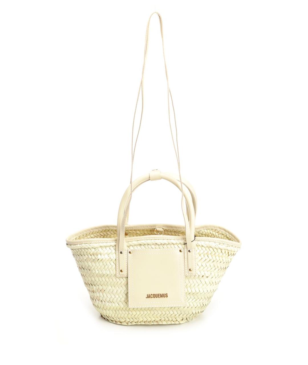 JACQUEMUS Бежевая пелетеная сумка тоут, фото 1