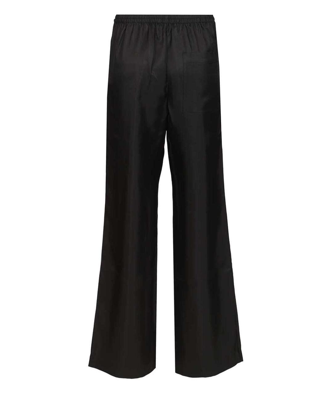 LOULOU STUDIO Черные шелковые прямые брюки, фото 2