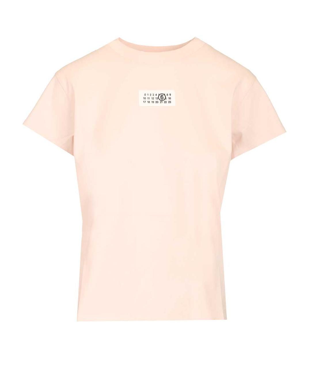 MM6 MAISON MARGIELA Розовая хлопковая футболка, фото 1