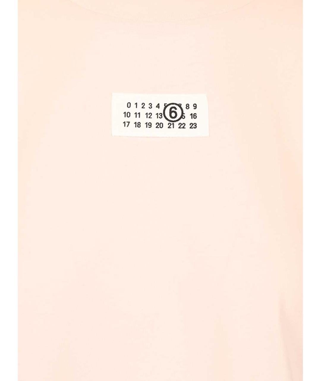 MM6 MAISON MARGIELA Розовая хлопковая футболка, фото 3