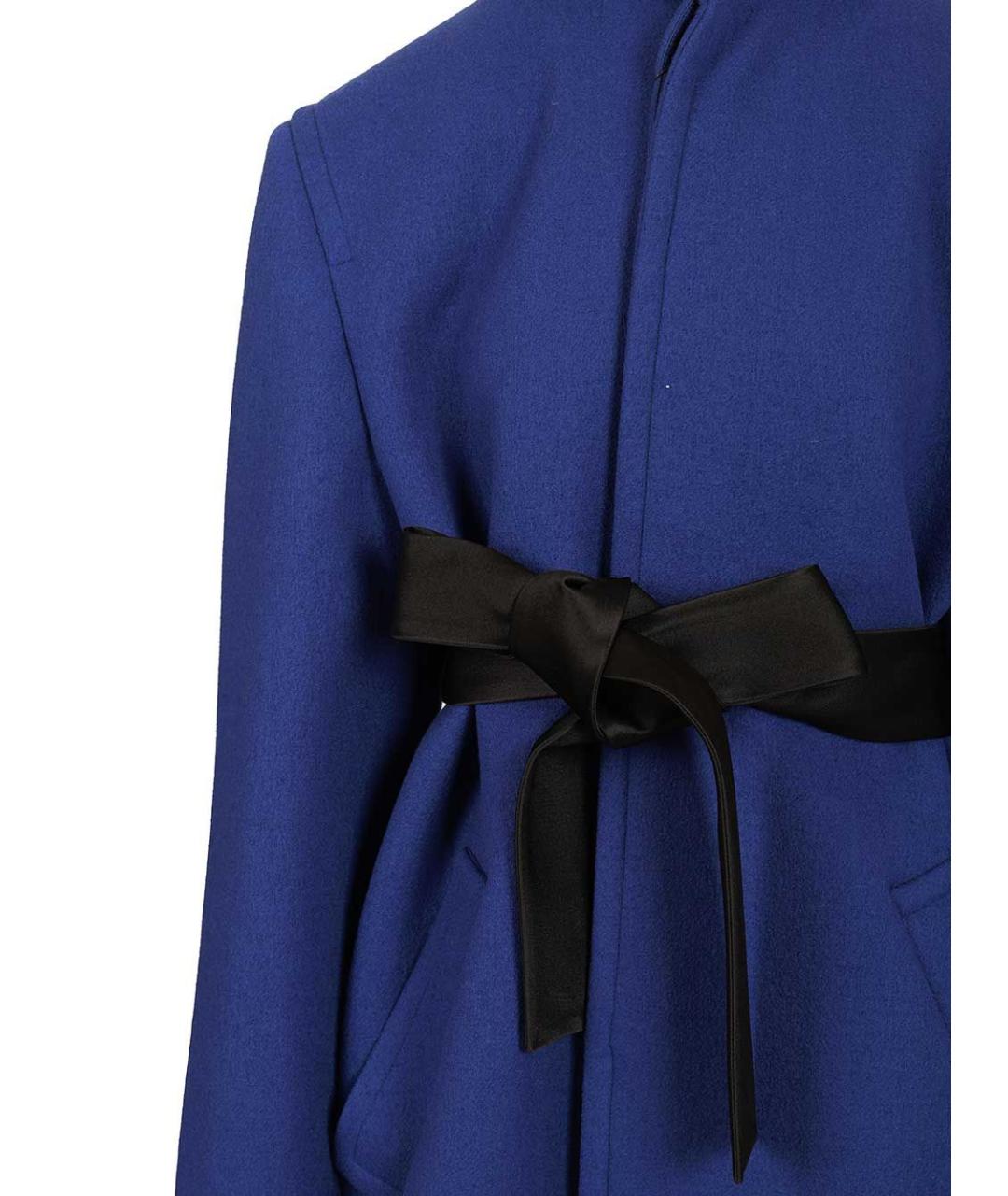 SAINT LAURENT Синее шерстяное пальто, фото 5