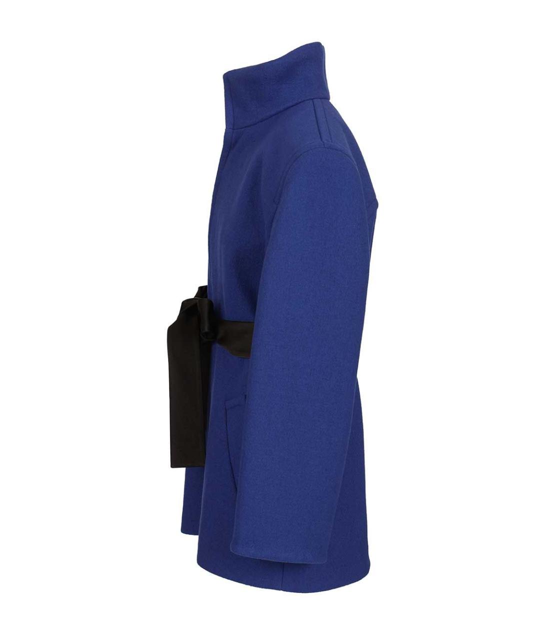 SAINT LAURENT Синее шерстяное пальто, фото 3