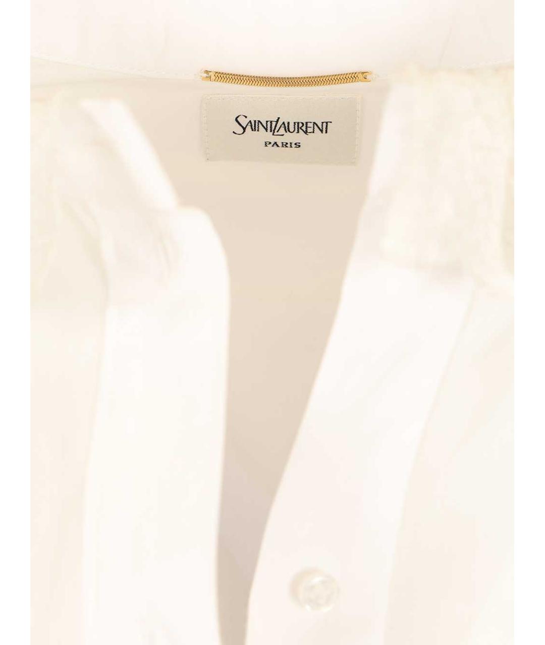 SAINT LAURENT Белая хлопковая блузы, фото 5