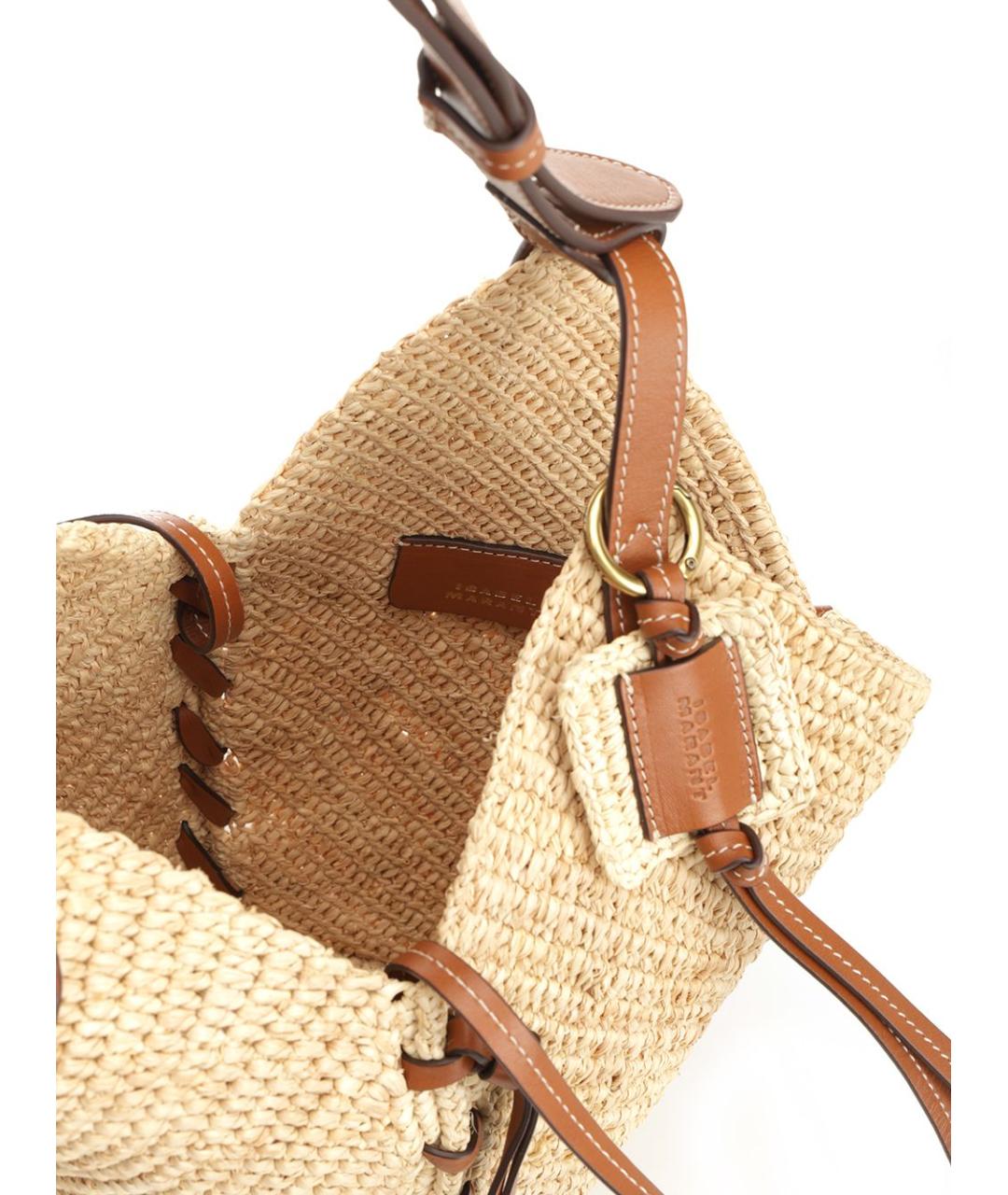 ISABEL MARANT Бежевая пелетеная сумка через плечо, фото 4