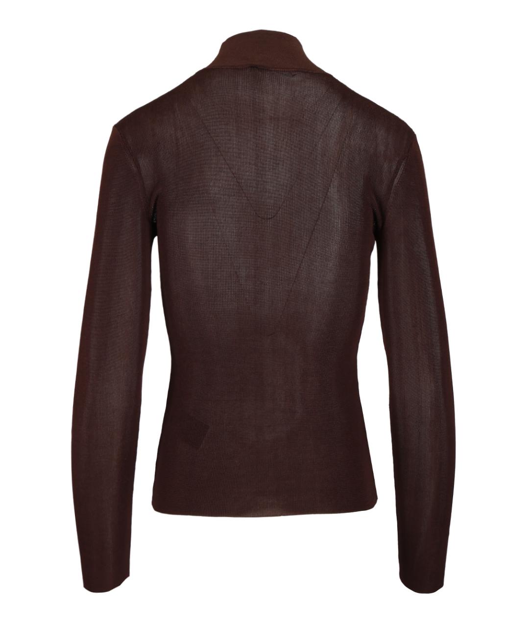 SELF-PORTRAIT Коричневая вискозная водолазка, фото 2