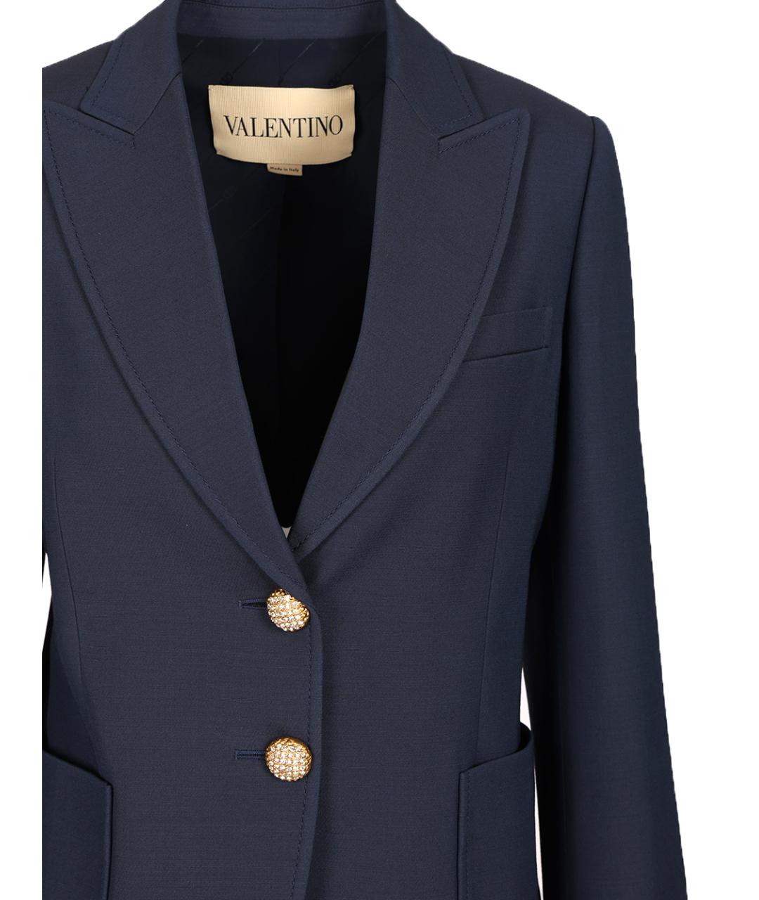 VALENTINO Темно-синий шерстяной жакет/пиджак, фото 4