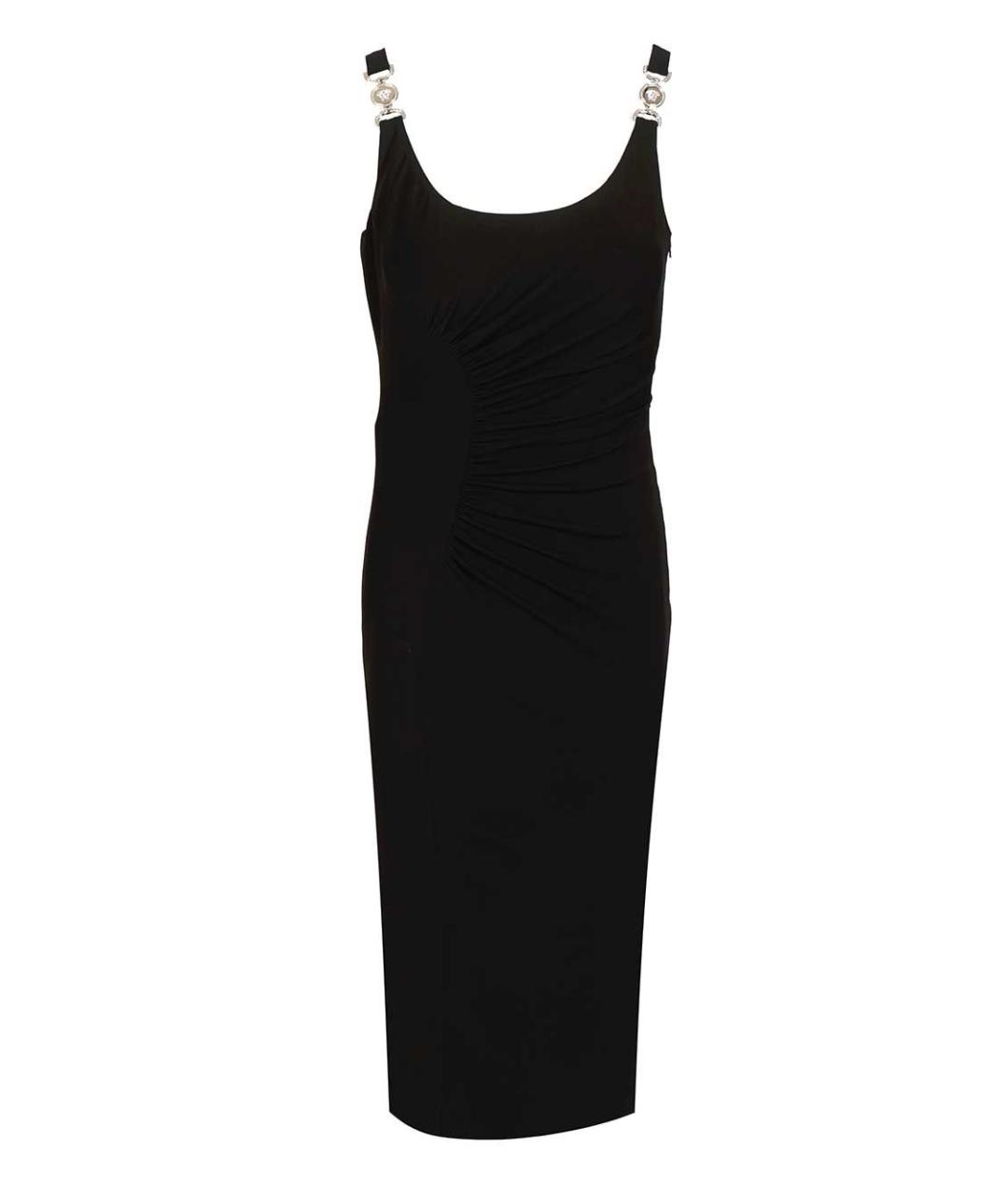 VERSACE Черное вискозное повседневное платье, фото 1