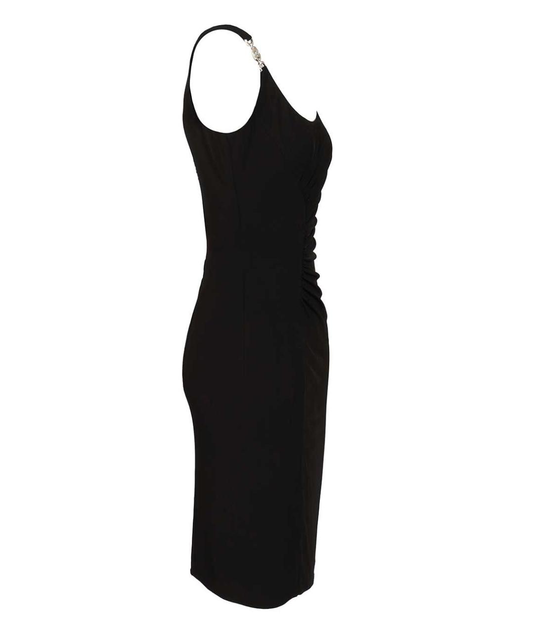 VERSACE Черное вискозное повседневное платье, фото 3