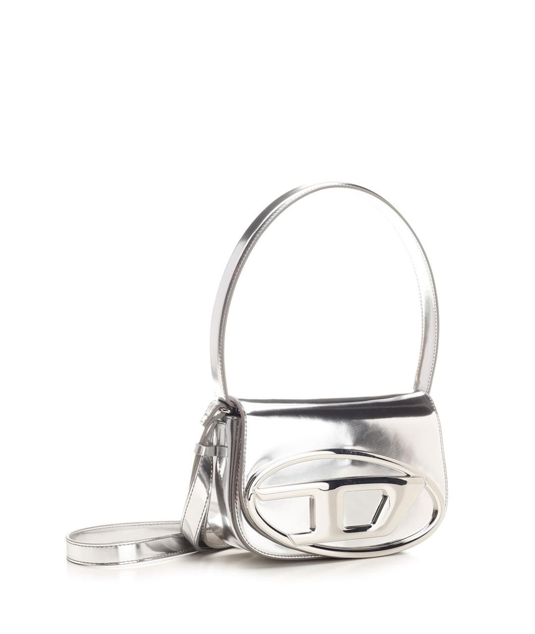 DIESEL Серебряная кожаная сумка через плечо, фото 2