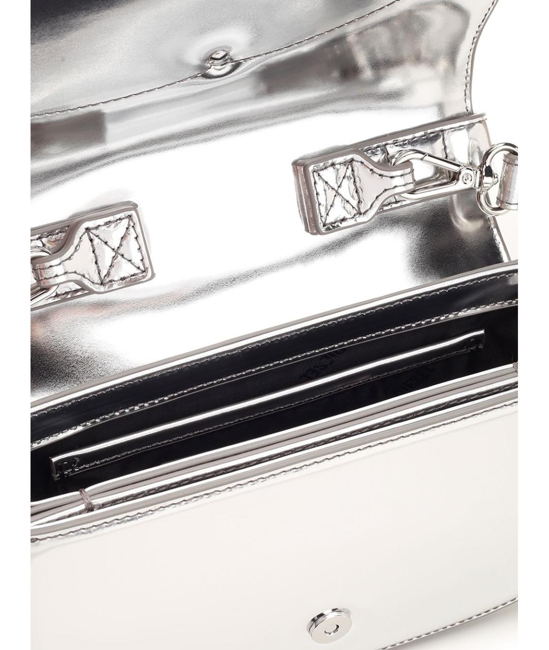 DIESEL Серебряная кожаная сумка через плечо, фото 4