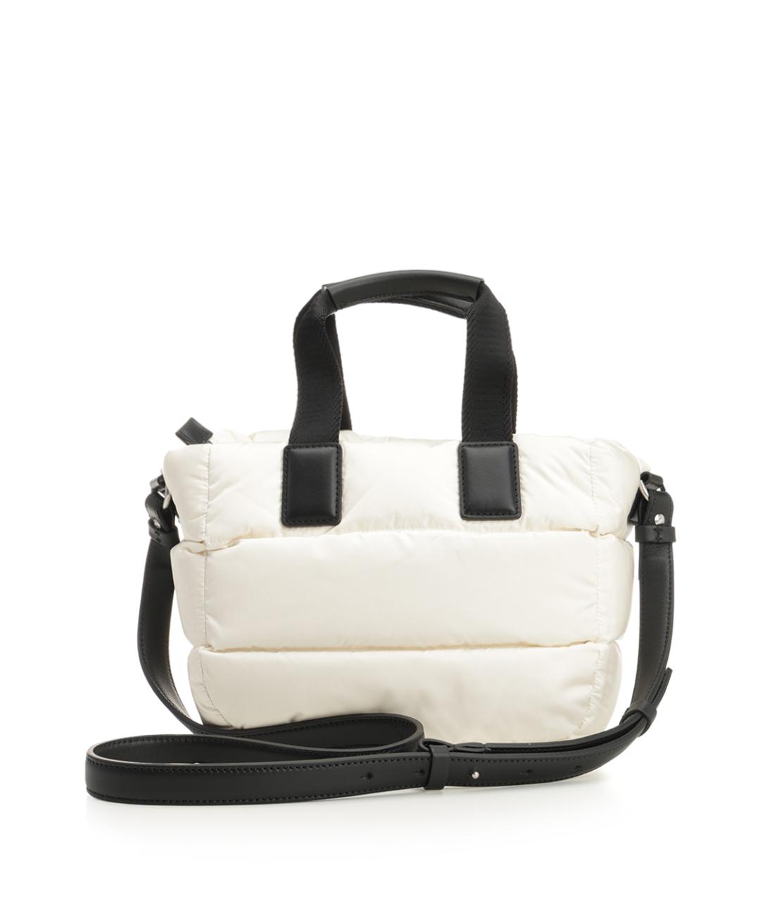 MONCLER Белая тканевая сумка с короткими ручками, фото 3