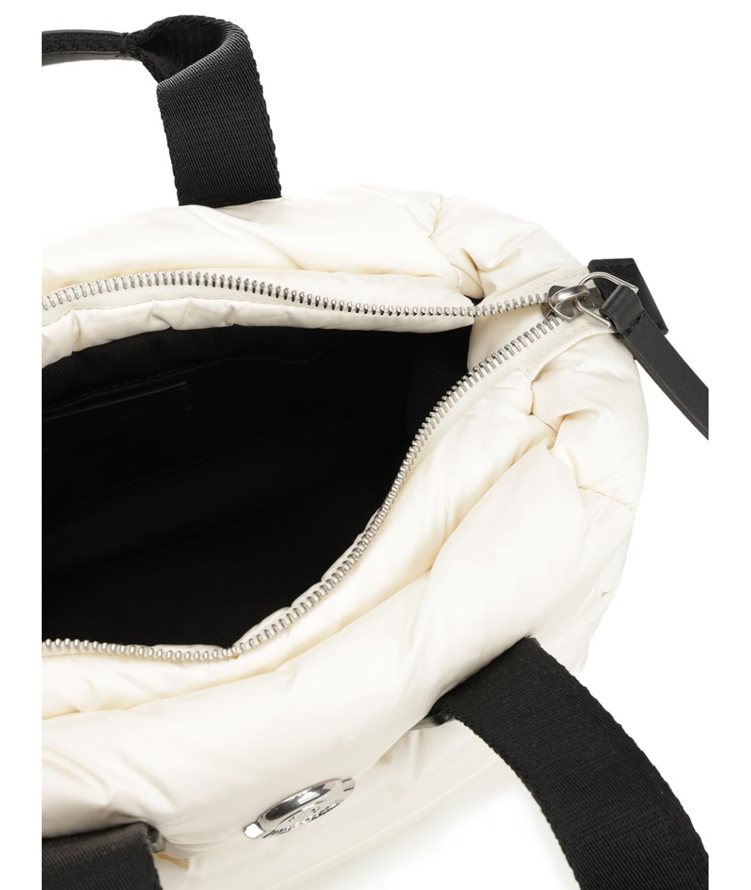 MONCLER Белая тканевая сумка с короткими ручками, фото 4