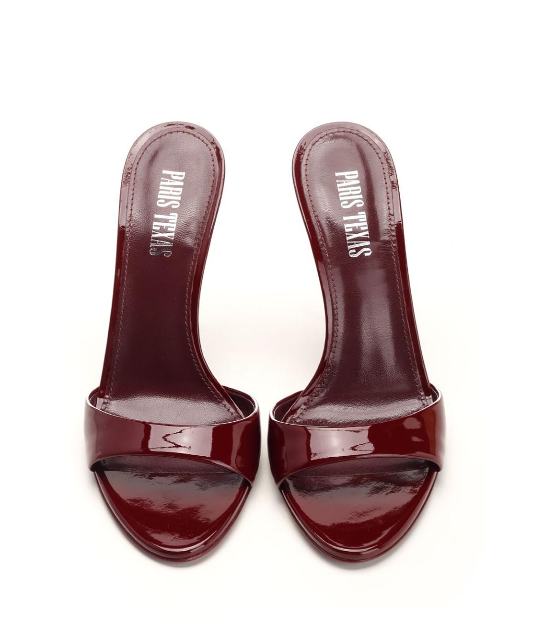 PARIS TEXAS Бордовые кожаные мюли, фото 5