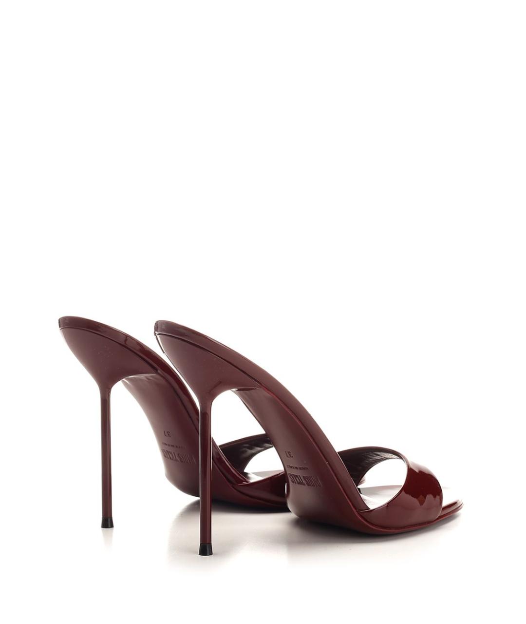 PARIS TEXAS Бордовые кожаные мюли, фото 3