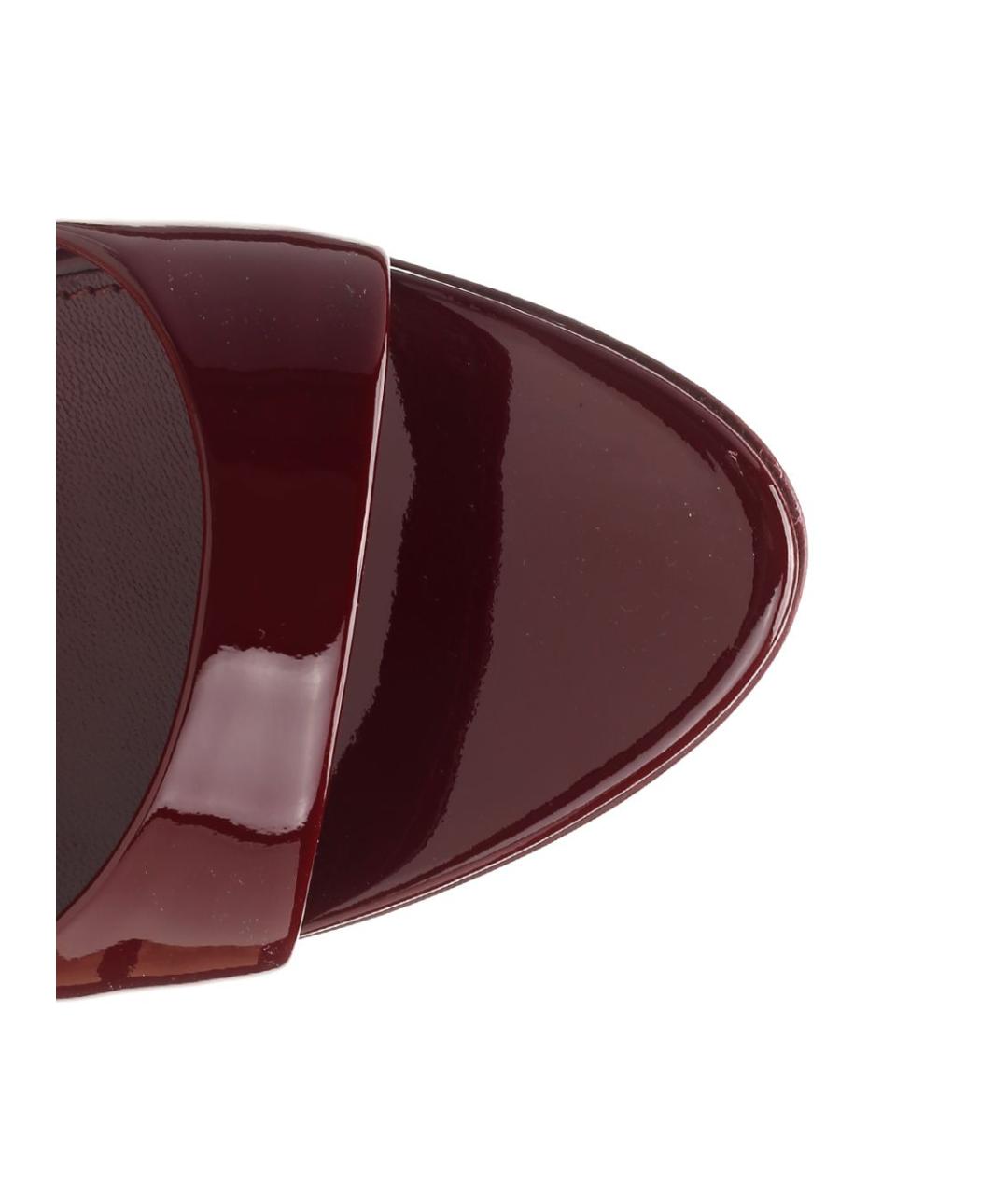 PARIS TEXAS Бордовые кожаные мюли, фото 4