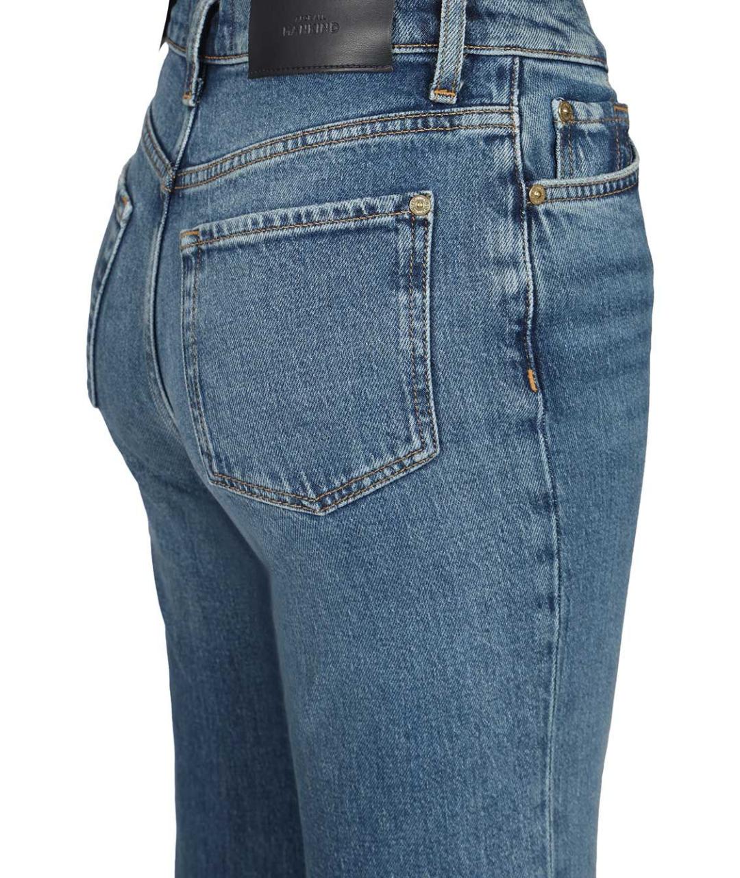 7 FOR ALL MANKIND Синие хлопковые джинсы клеш, фото 5