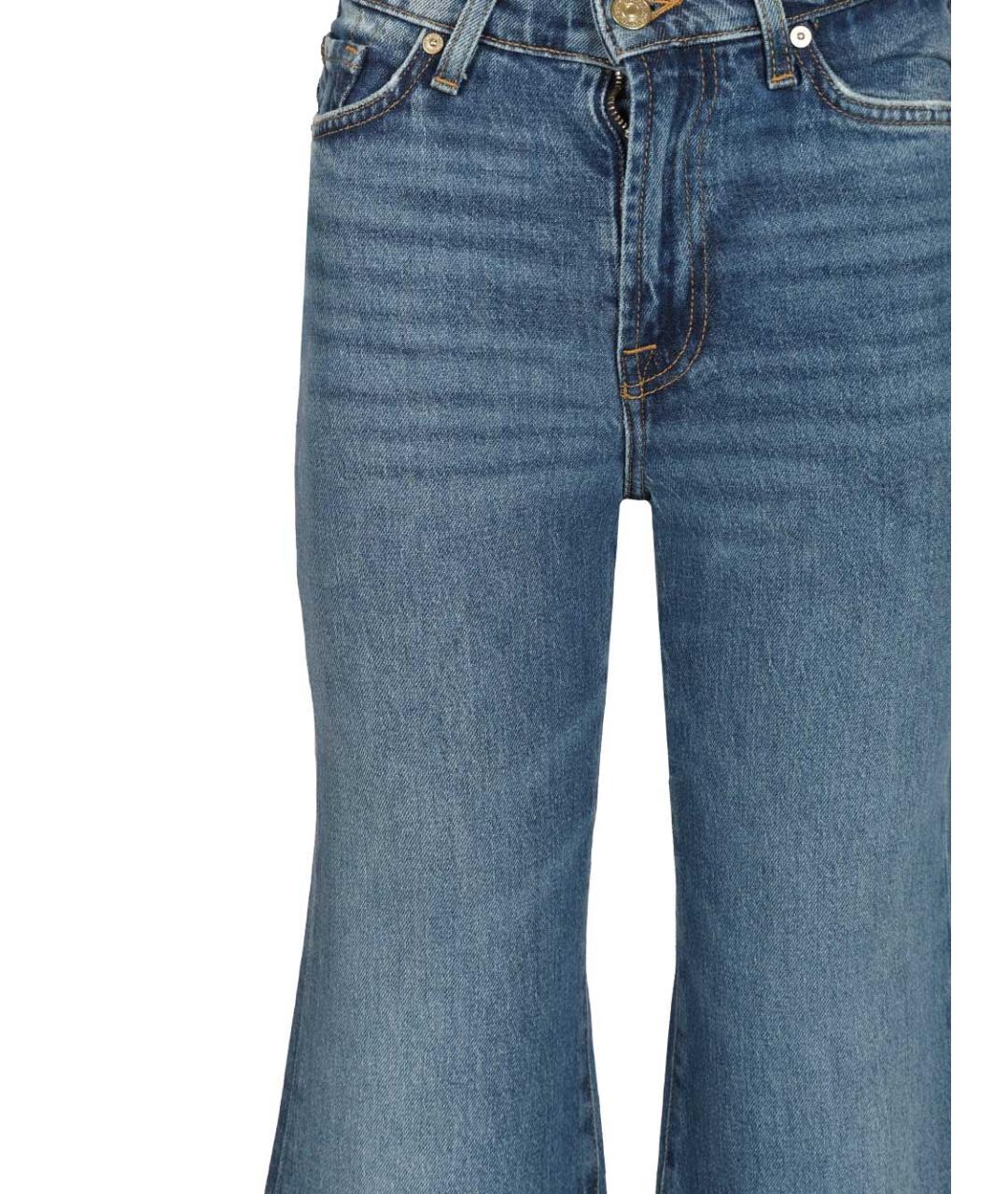 7 FOR ALL MANKIND Синие хлопковые джинсы клеш, фото 4
