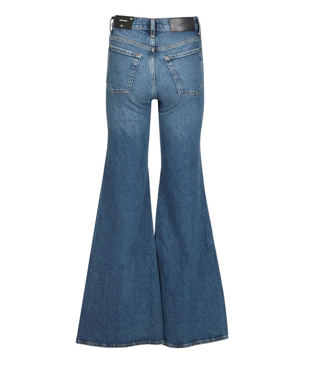 7 FOR ALL MANKIND Синие хлопковые джинсы клеш, фото 2