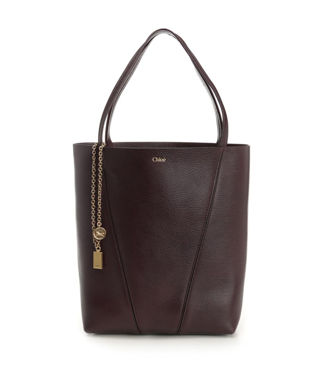CHLOE Бордовая кожаная сумка тоут, фото 1